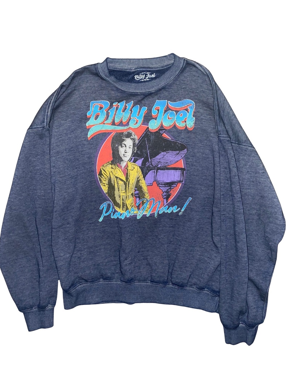 Billy Joel Piano Man Sweatshirt XL Blue Graphic Crewneck 2025 Concert Music